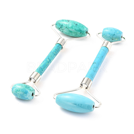 Natural Turquoise Brass Face Massager MRMJ-G009-41P-1