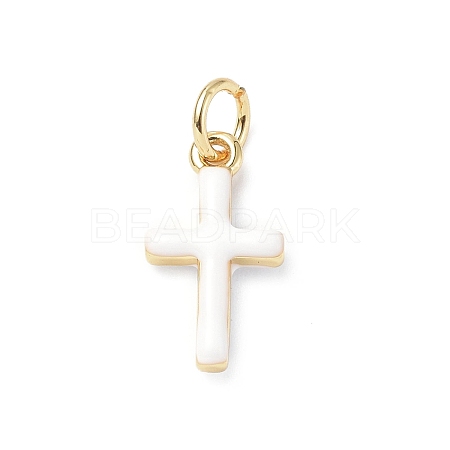 Real 18K Gold Plated Eco-Friendly Rack Plating Brass Enamel Pendants LS-KK-F845-40G-07-1