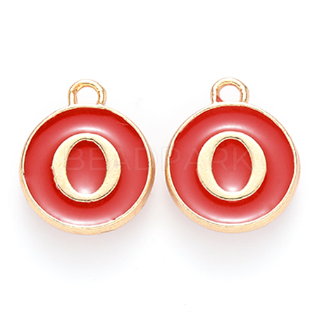 Golden Plated Alloy Enamel Charms X-ENAM-S118-03O-1
