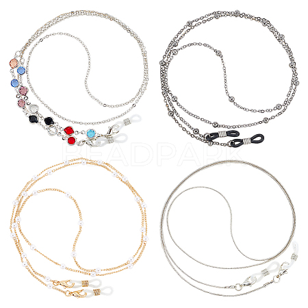 4Pcs 4 Styles Iron & Alloy Eyeglasses Chains AJEW-CN0002-75A-1