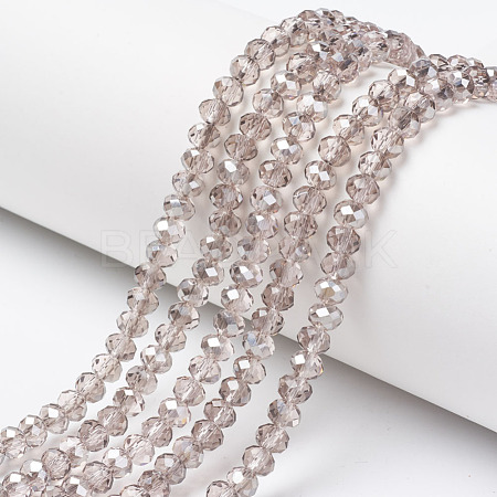 Electroplate Transparent Glass Beads Strands EGLA-A034-T4mm-E09-1