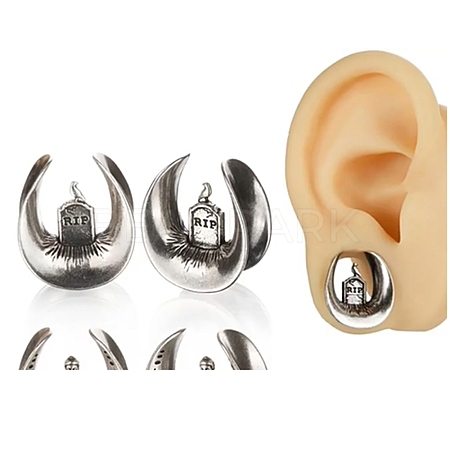 Brass Ear Gauges Flesh Tunnels Plugs EJEW-P293-04B-AS01-1