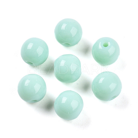 Opaque Solid Color Glass Beads GLAA-N007-8mm-A12-1