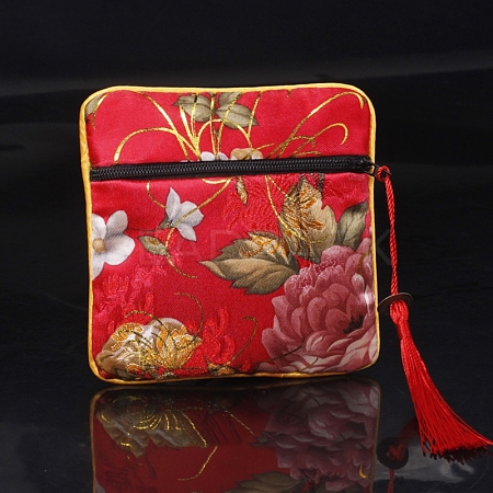 Square Chinese Style Cloth Tassel Bags PW-WG62144-14-1