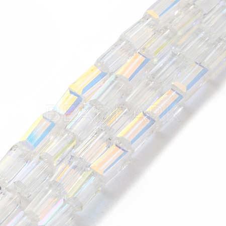 Electroplate Transparent Glass Beads Strands EGLA-H106-01A-AB01-1