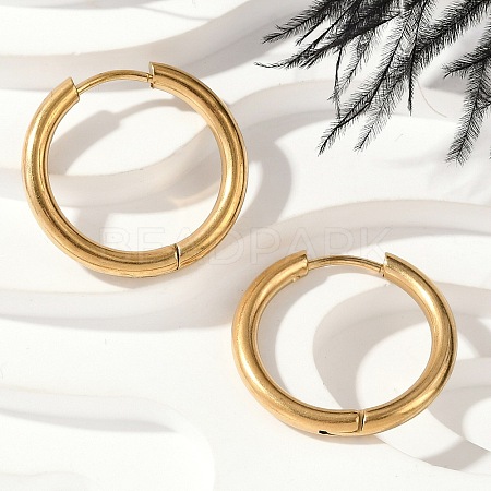202 Stainless Steel Huggie Hoop Earrings X-EJEW-F111A-20mm-G01-1