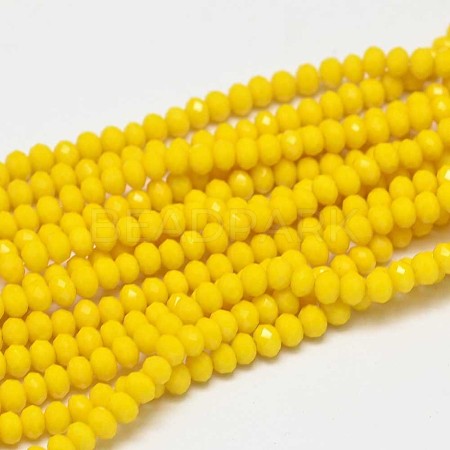 Faceted Rondelle Glass Beads Strands X-GLAA-I033-3mm-14-1