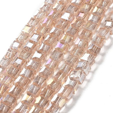 Electroplate Glass Beads Strands EGLA-D018-6x6mm-75-1