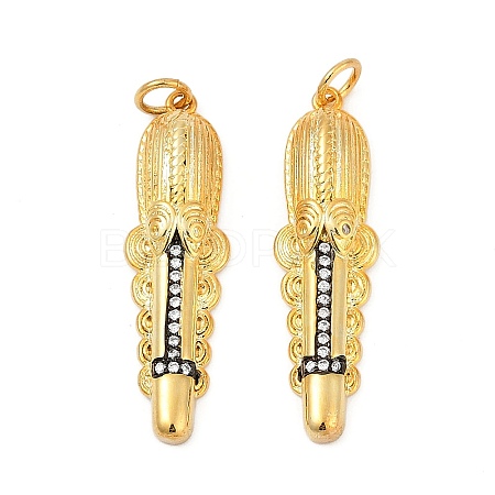 Brass Micro Pave Cubic Zirconia Pendants KK-U058-12G-1
