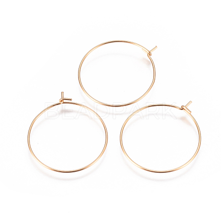 304 Stainless Steel Hoop Earrings Findings STAS-F227-54B-G-1