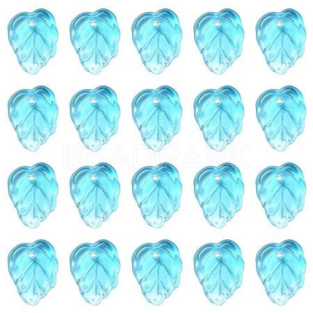 Autumn Theme Two-Tone Transparent Glass Charms GLAA-YW0001-53B-1