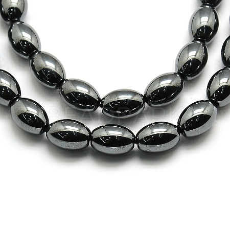 Non-magnetic Synthetic Hematite Oval Beads Strands G-F161-32B-1