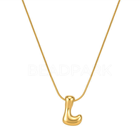 304 Stainless Steel Alphabet Pendant Necklaces for Men and Women GP1122-12-1