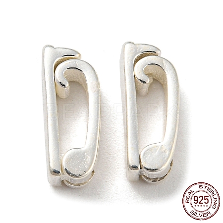 925 Sterling Silver Watch Band Fold Over Clasps with 925 Stamp STER-B002-04A-S-1