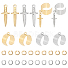 Unicraftale DIY Dagger Charm Cuff Ring Making Kit DIY-UN0003-66-1