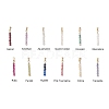 12Pcs 12 Styles Natural Mixed Stone Faceted Round Beaded Pendants PALLOY-JF03556-01-1