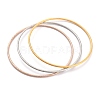 3Pcs 3 Colors Women's Simple Fashion 304 Stainless Steel Stackable Buddhist Bangles BJEW-H547-01-1