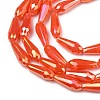 Electroplated Opaque Glass Beads Strands EGLA-L015-FR-B-01-M-4