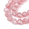 Transparent Crackle Glass Beads Strands GLAA-N053-8mm-07-3