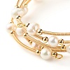 Natural Pearl Beads Four Loops Wrap Bracelets BJEW-JB06614-4