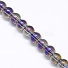 Electroplate Crystal Glass Round Beads Strands EGLA-F037-6mm-A-2