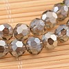 Faceted Round Rainbow Plated Glass Beads Strands EGLA-M017-B01-1
