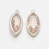 Silver Color Plated Brass Glass Pendants GLAA-J071-05S-2
