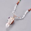 Natural Quartz Crystal Bead Pendant Necklaces NJEW-K116-A08-3