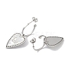 Heart 304 Stainless Steel Shell Stud Earrings EJEW-L283-016P-2