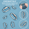 Unicraftale 6Pcs 3 Styles 304 Stainless Steel Screw Carabiner Lock Charms STAS-UN0053-31-5