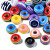 Stripe Resin Large Hole Beads RESI-YWC0001-03-1