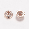 Brass Micro Pave Cubic Zirconia Bead Cap ZIRC-G122-51RG-RS-1