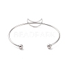 201 Stainless Steel Hollow Out Crescent Moon Open Cuff Bangle BJEW-P285-03P-2