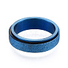 201 Stainless Steel Sand Blast Rotating Finger Ring RJEW-N043-06B-2