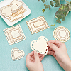 12 Sets 4 Style Wooden Basket Bottoms DIY-GF0004-76-3