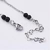 304 Stainless Steel Chain Anklets AJEW-AN00170-02-3