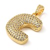Brass Micro Pave Cubic Zirconia Pendants KK-E061-03G-03-2