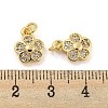 Brass Micro Pave Clear Cubic Zirconia Pendants KK-G490-26G-3