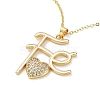 Golden Brass Rhinestone Pendant Necklace with Cable Chains NJEW-P278-A03-1