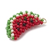 Handmade Glass Seed Beaded Watermelon Pendants PALLOY-MZ00395-3