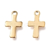 Ion Plating(IP) 304 Stainless Steel Tiny Cross Charms X-STAS-E104-34G-1