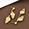 304 Stainless Steel Dangle Stud Earrings EJEW-P325-05H-G-2