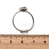 Adjustable 304 Stainless Steel Cuff Ring Components X-STAS-D372-09P-3