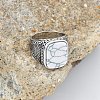 304 Stainless Steel with Natural Howlite Finger Rings FS-WG67565-63-1