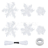 CHGCRAFT 3 Style Snowflake Plastic Pendants FIND-CA0002-51-1