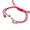 Adjustable Evil Eye Lampwork & Seed Braided Bead Bracelet BJEW-JB09487-4