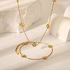 Elegant 304 Stainless Steel Daisy Link Chain Necklaces and Bracelets Sets for Women EE7355-1-1