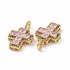 Brass Micro Pave Clear Cubic Zirconia Pendants ZIRC-F135-24G-02A-3