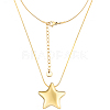 1Pc Star 304 Stainless Steel Pendant Round Snake Chain Necklaces NJEW-BBC0001-47G-1