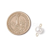 Shell Pearl Round Connector Charms PALLOY-JF04477-01-2